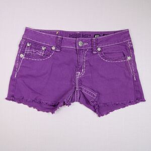 Miss Me Plum Purple Size 29 Distressed Bling Denim Shorts Cutoffs